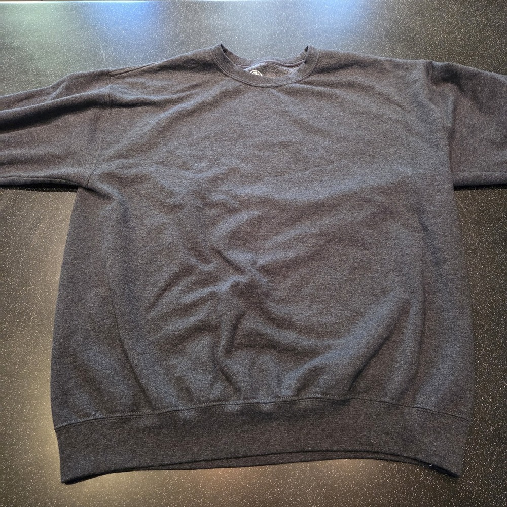 Athletic Works Men's L Gray Crewneck Sweatshirt Casual Pullover Workwear Flawed